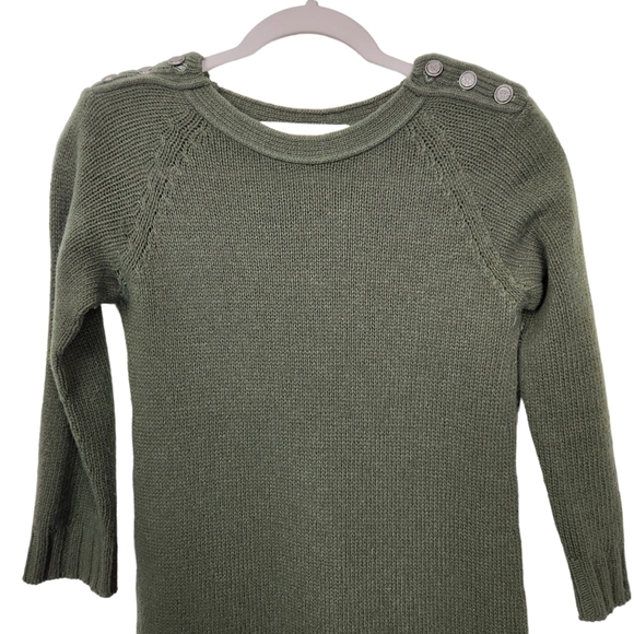 Zara Knit Olive Green Wool Blend Sweater Dress Women's Size Small - Picture 3 of 9